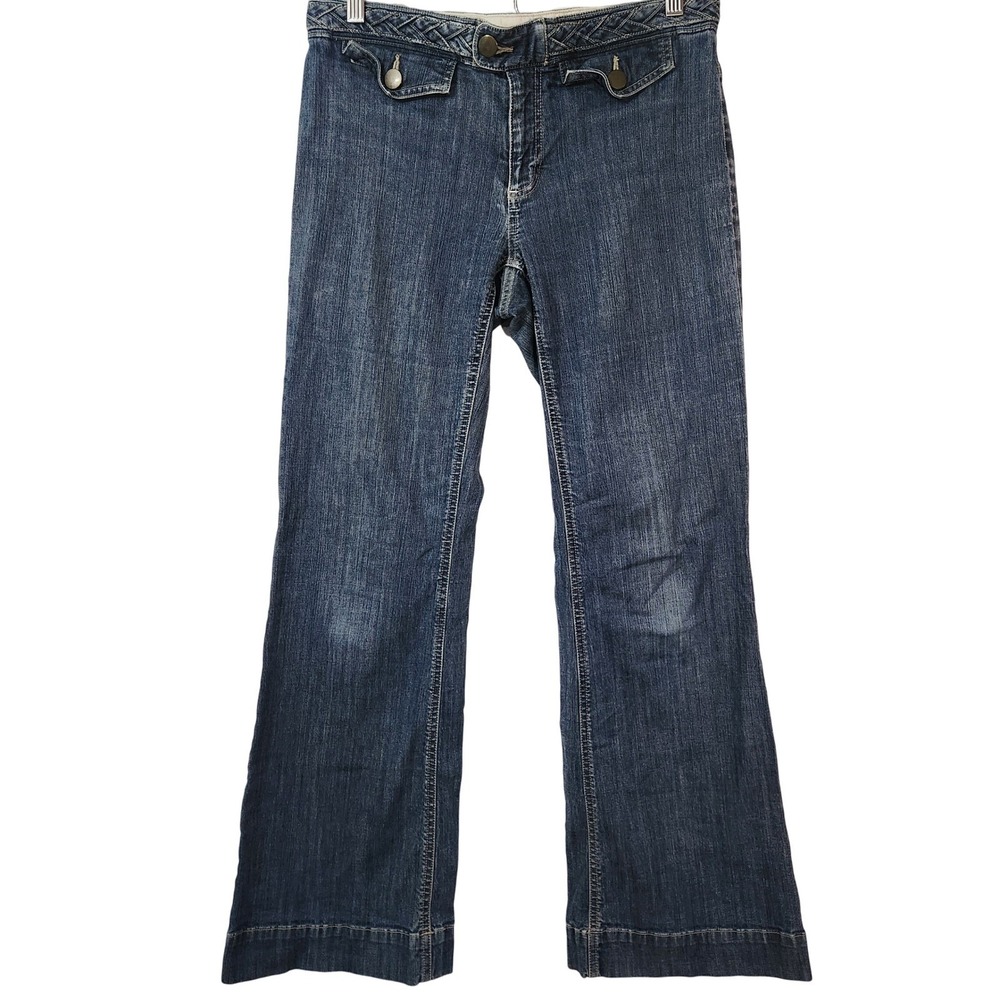 Banana Republic Factory Y2K flare‎ leg jeans with braided waistline Size 6